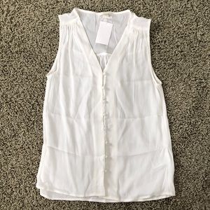 H&M- Buttoned White Tank Top Blouse